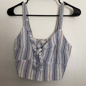 Hollister, small, white and light blue top